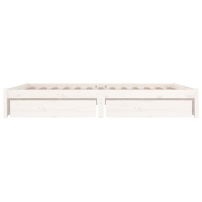 Bed Frame with Drawers White 153x203 cm Queen Size Payday Deals