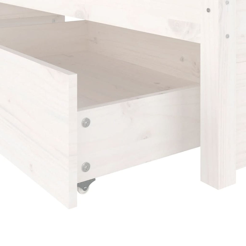 Bed Frame with Drawers White 153x203 cm Queen Size Payday Deals