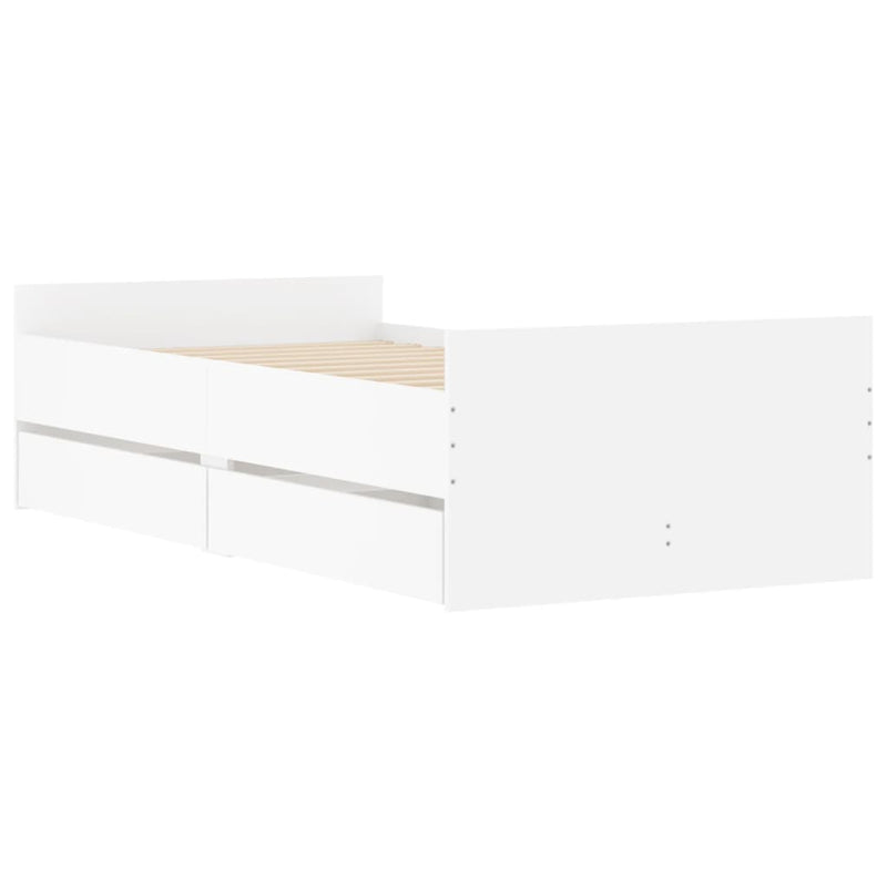 Bed Frame with Drawers without Mattress White 90x190 cm Payday Deals