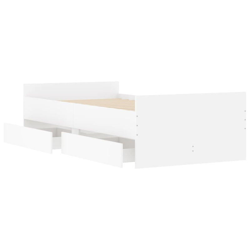Bed Frame with Drawers without Mattress White 90x190 cm Payday Deals