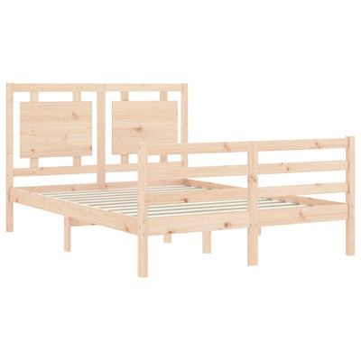 Bed Frame with Headboard 137x187 cm Double Solid Wood Payday Deals