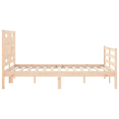 Bed Frame with Headboard 137x187 cm Double Solid Wood Payday Deals