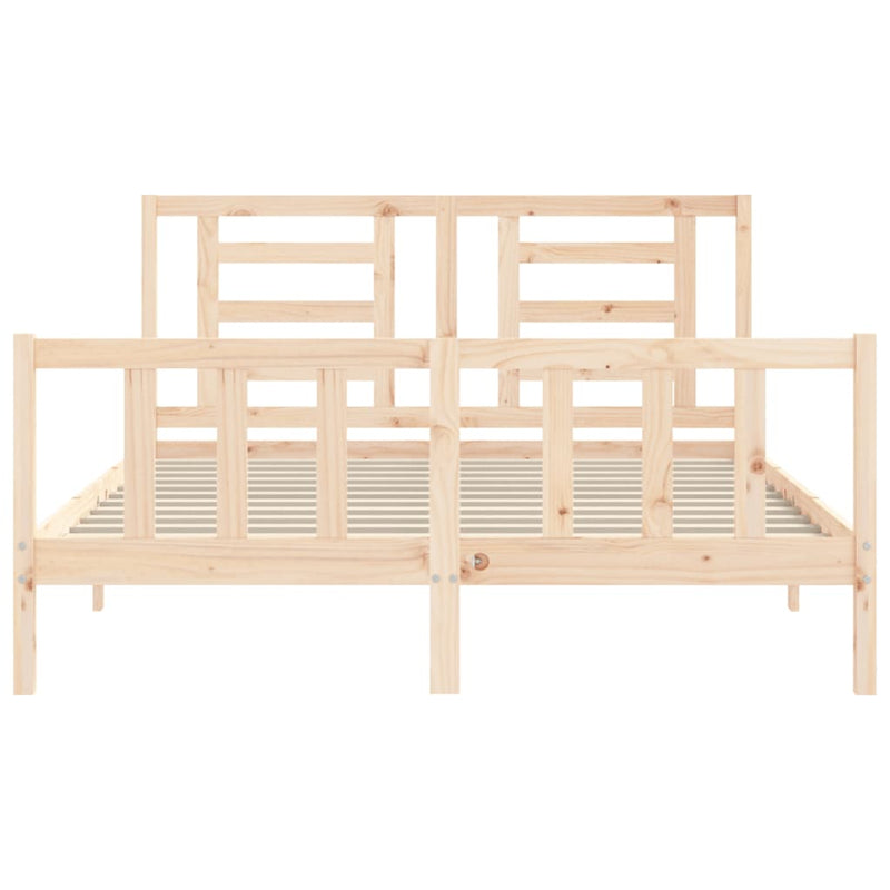 Bed Frame with Headboard 153x203 cm Queen Solid Wood Payday Deals