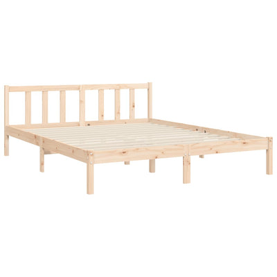 Bed Frame with Headboard 153x203 cm Queen Solid Wood Payday Deals