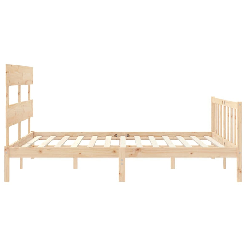 Bed Frame with Headboard 153x203 cm Queen Solid Wood Payday Deals