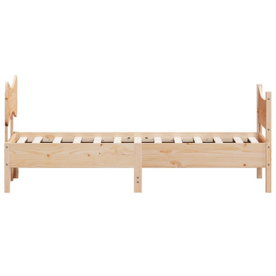 Bed Frame with Headboard 92x187 cm Single Size Solid Wood Pine Payday Deals