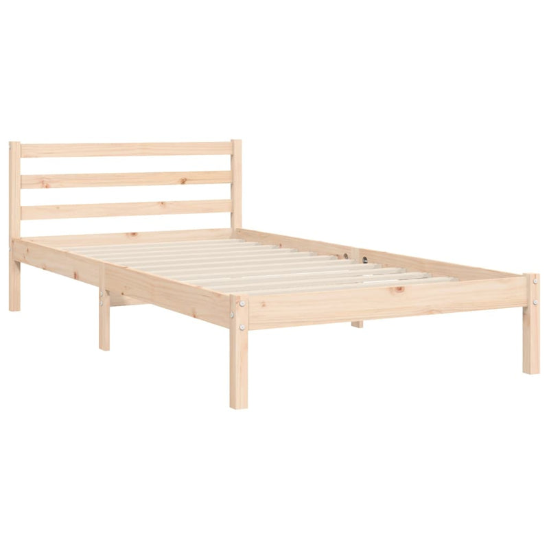 Bed Frame with Headboard 92x187 cm Single Solid Wood Payday Deals