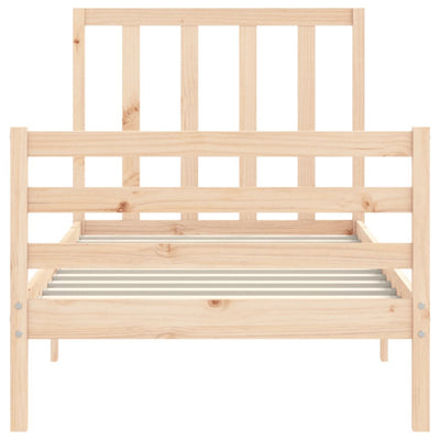 Bed Frame with Headboard 92x187 cm Single Solid Wood Payday Deals