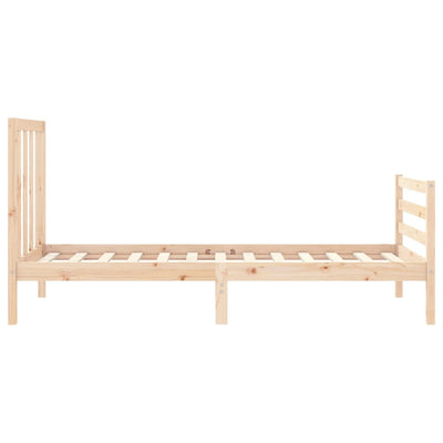 Bed Frame with Headboard 92x187 cm Single Solid Wood Payday Deals