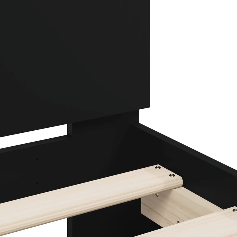 Bed Frame with Headboard and LED Lights Black 90x190 cm Payday Deals