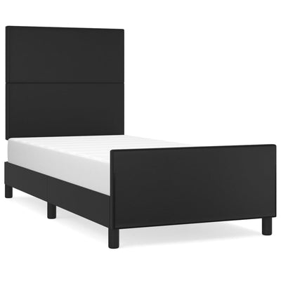 Bed Frame with Headboard Black 106x203 cm King Single Size Velvet Payday Deals