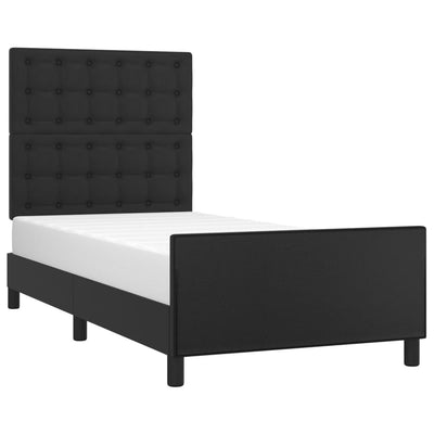 Bed Frame with Headboard Black 106x203 cm King Single Size Velvet Payday Deals