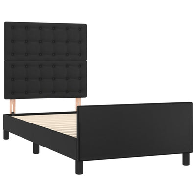 Bed Frame with Headboard Black 106x203 cm King Single Size Velvet Payday Deals