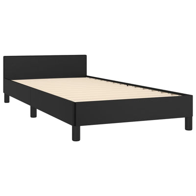 Bed Frame with Headboard Black 106x203 cm King Single Size Velvet Payday Deals