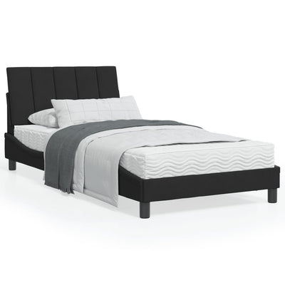 Bed Frame with Headboard Black 106x203 cm King Single Size Velvet Payday Deals