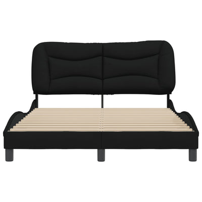 Bed Frame with Headboard Black 153x203 cm Queen Size Fabric Payday Deals