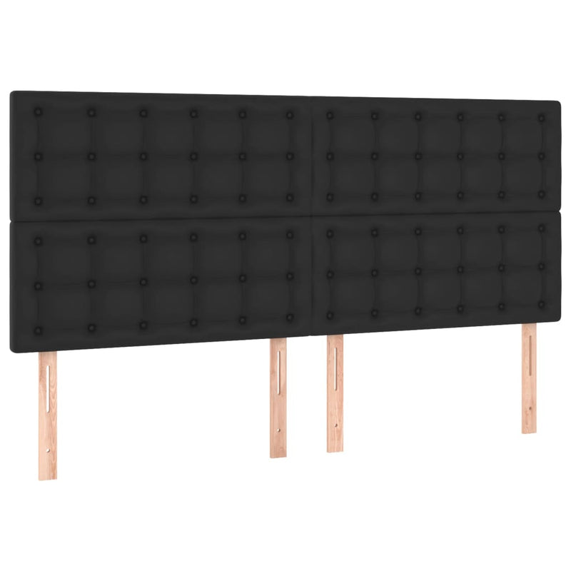 Bed Frame with Headboard Black 153x203 cm Queen Size Faux Leather Payday Deals