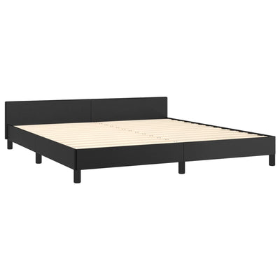 Bed Frame with Headboard Black 153x203 cm Queen Size Faux Leather Payday Deals