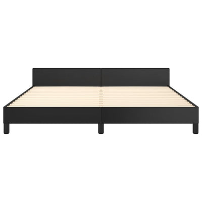 Bed Frame with Headboard Black 153x203 cm Queen Size Faux Leather Payday Deals