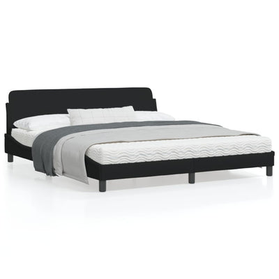 Bed Frame with Headboard Black 183x203 cm King Size Fabric Payday Deals