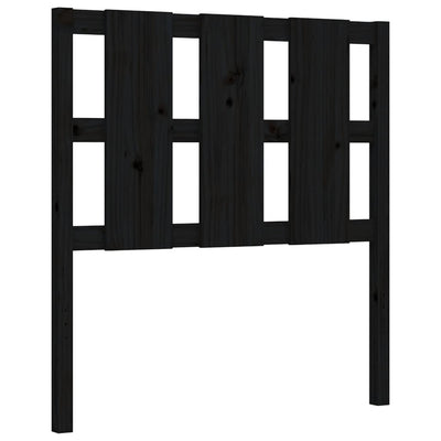 Bed Frame with Headboard Black 92x187 cm Single Solid Wood Payday Deals