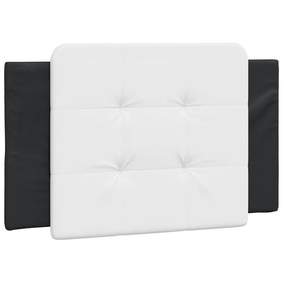 Bed Frame with Headboard Black and White 92x187 cm Single Size Faux Leather Payday Deals