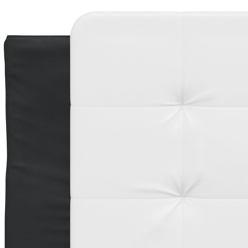 Bed Frame with Headboard Black and White 92x187 cm Single Size Faux Leather Payday Deals