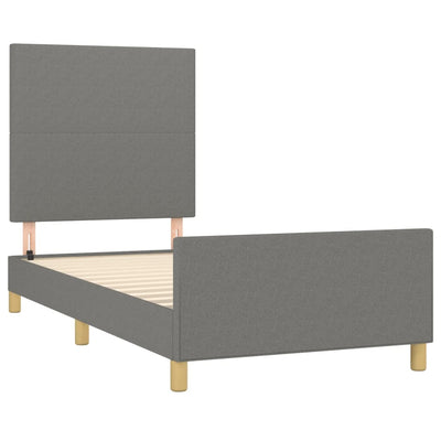 Bed Frame with Headboard Dark Grey 106x203 cm King Single Size Fabric Payday Deals