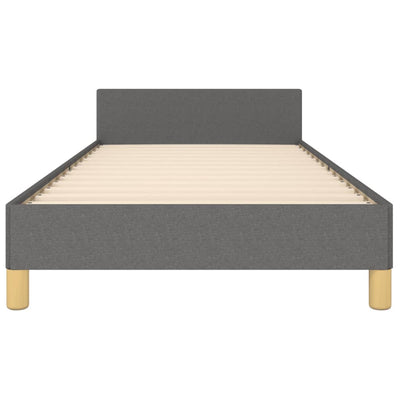 Bed Frame with Headboard Dark Grey 106x203 cm King Single Size Fabric Payday Deals