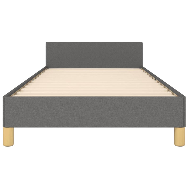 Bed Frame with Headboard Dark Grey 106x203 cm King Single Size Fabric Payday Deals