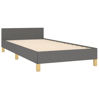 Bed Frame with Headboard Dark Grey 106x203 cm King Single Size Fabric Payday Deals