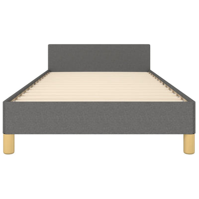 Bed Frame with Headboard Dark Grey 106x203 cm King Single Size Fabric Payday Deals