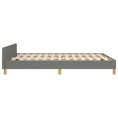 Bed Frame with Headboard Dark Grey 137x187 cm Double Size Fabric Payday Deals