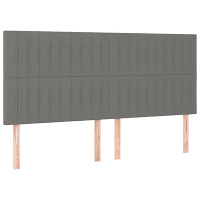 Bed Frame with Headboard Dark Grey 153x203 cm Queen Size Fabric Payday Deals