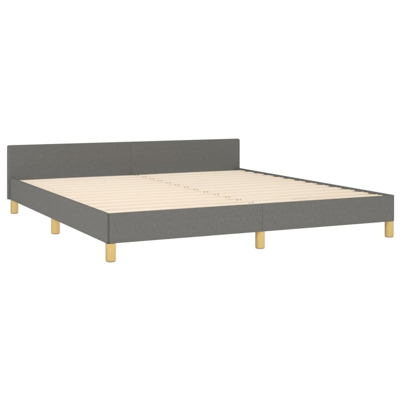 Bed Frame with Headboard Dark Grey 153x203 cm Queen Size Fabric Payday Deals