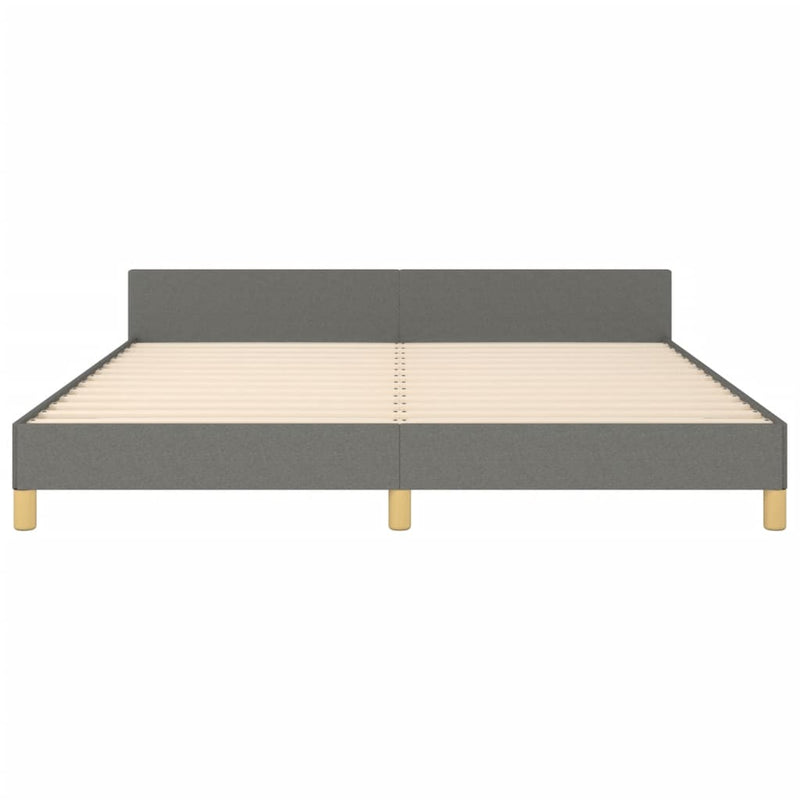 Bed Frame with Headboard Dark Grey 153x203 cm Queen Size Fabric Payday Deals
