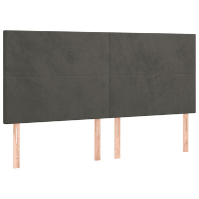 Bed Frame with Headboard Dark Grey 153x203 cm Queen Size Velvet Payday Deals