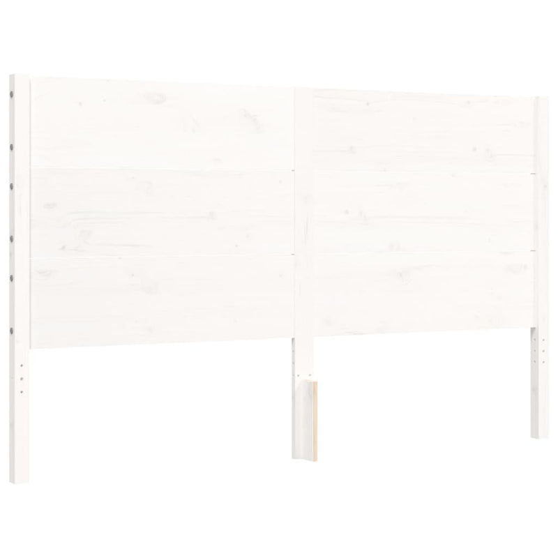 Bed Frame with Headboard White 153x203 cm Queen Solid Wood Payday Deals