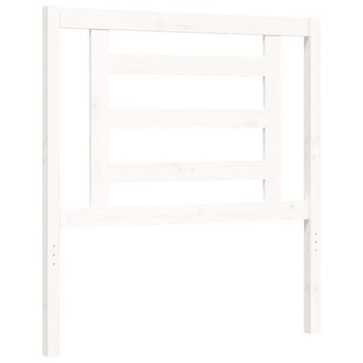 Bed Frame with Headboard White 92x187 cm Single Solid Wood Payday Deals
