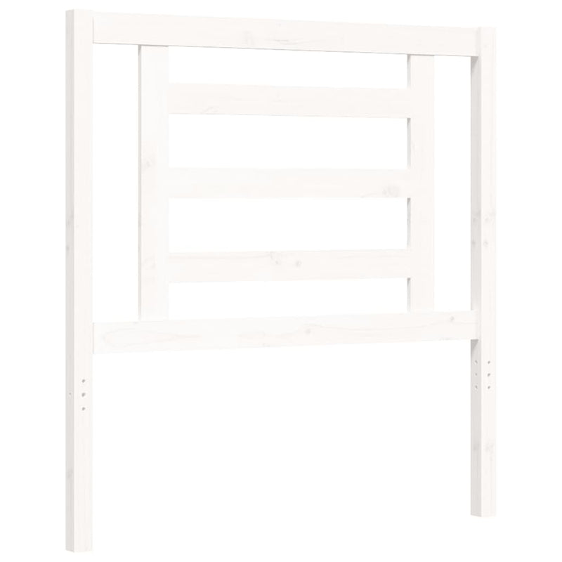 Bed Frame with Headboard White 92x187 cm Single Solid Wood Payday Deals