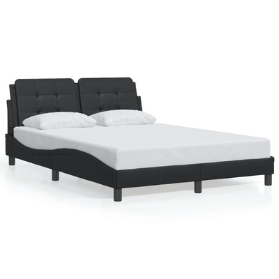 Bed Frame with LED Light Black 137x187 cm Double Size Faux Leather