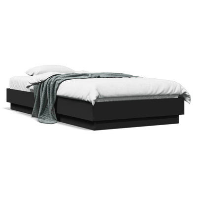 Bed Frame with LED Lights Black 90x190 cm Payday Deals
