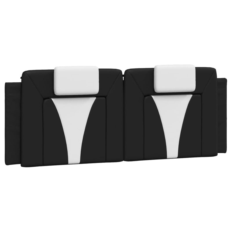 Bed Frame with LED Lights Black and White 137x187 cm Double Size Faux Leather Payday Deals