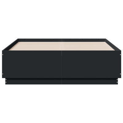 Bed Frame with LED without Mattress Black 135x190 cm Payday Deals