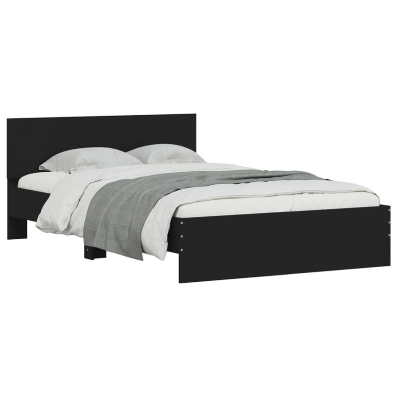 Bed Frame with LED without Mattress Black 135x190 cm Payday Deals