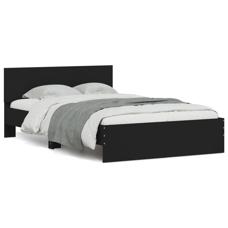 Bed Frame with LED without Mattress Black 135x190 cm Payday Deals