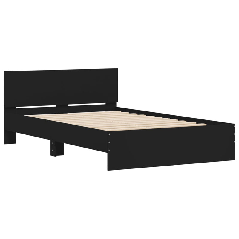 Bed Frame with LED without Mattress Black 135x190 cm Payday Deals