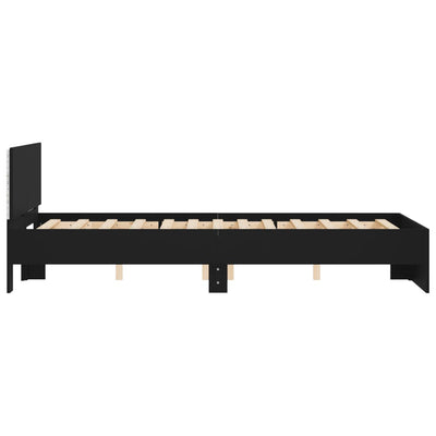Bed Frame with LED without Mattress Black 135x190 cm Payday Deals