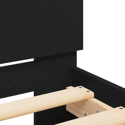 Bed Frame with LED without Mattress Black 135x190 cm Payday Deals