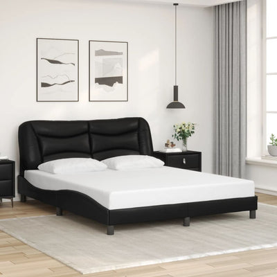 Bed Frame with LED without Mattress Black 152x203 cm Queen Payday Deals